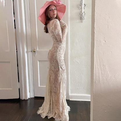Women’s Lace French Style Maxi Dress | Elegant | Chic | Party
