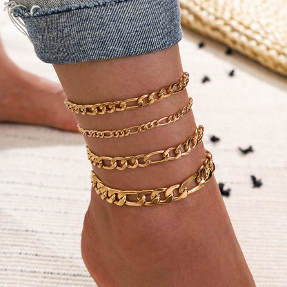 Women’s Jewelry Heart Crystal Snake Chain Anklet | Gold Tone | Trendy | Summer Other