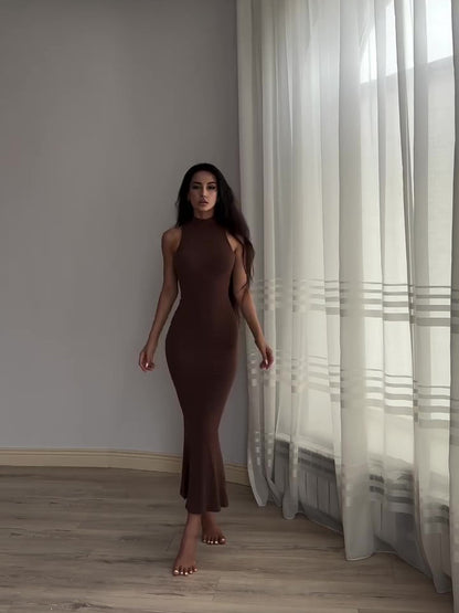 Women’s Sleeveless Slim Fit Maxi Dress | Solid Color | Elegant | Party