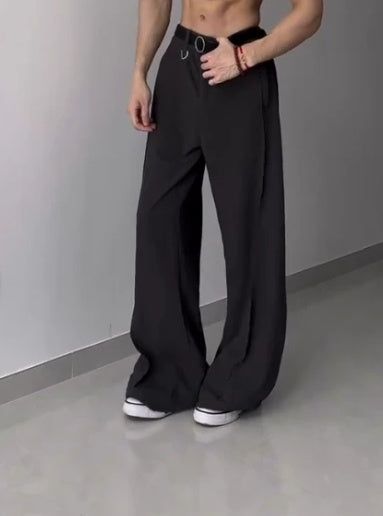 Men’s Slim Fit Wide Leg Pants Bottoms | Fashion | Casual | Streetwear