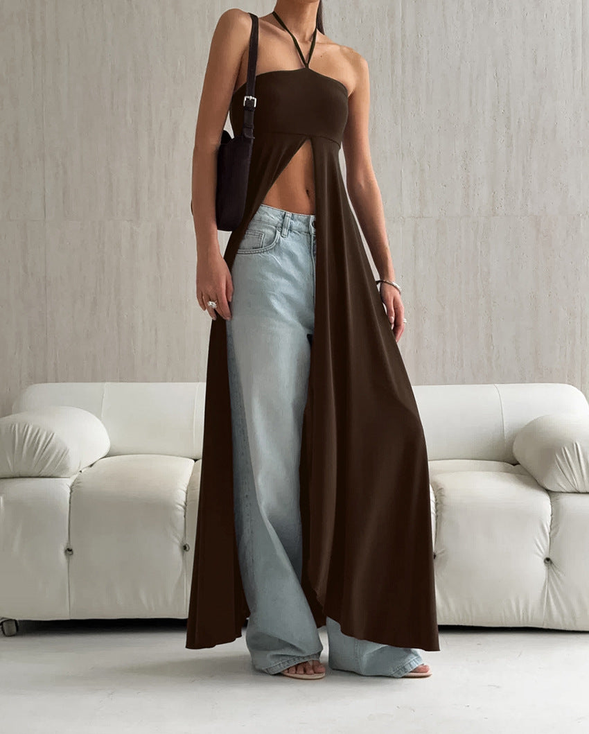 Women’s Halter Neck Strapless Slit Dress | Elegant | Party | Evening