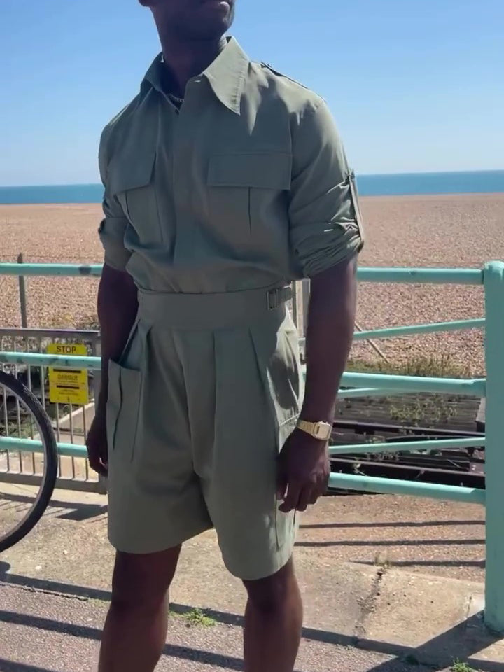 Men’s Two Piece Set | Army Green | Long Sleeve | Casual