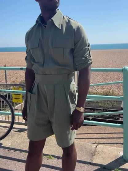 Men’s Two Piece Set | Army Green | Long Sleeve | Casual