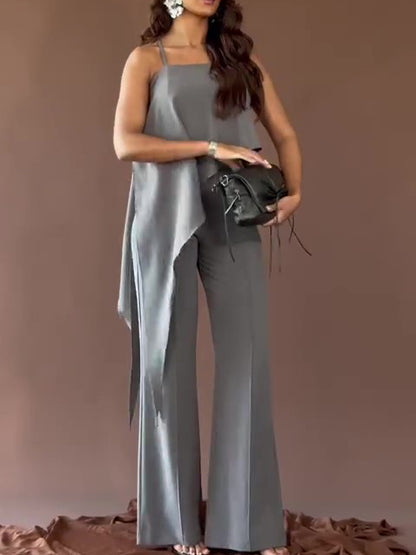 Women’s Spaghetti Strap Jumpsuit | Grey | Casual | Chic