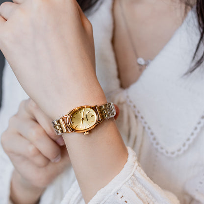 Women’s Oval Steel Quartz Watch | Vintage | Elegant | Minimal
