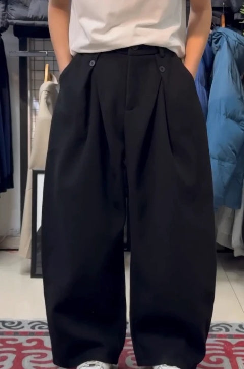 Men’s Double Pleated Wide Leg Pants Bottoms | Elegant | Classic | Formal