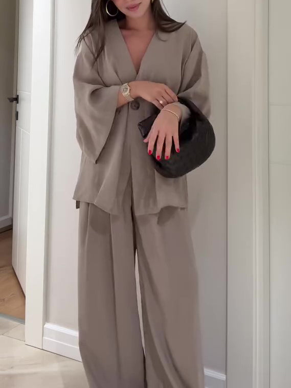 Women’s Two Piece Set | Solid Color | Casual | Chic