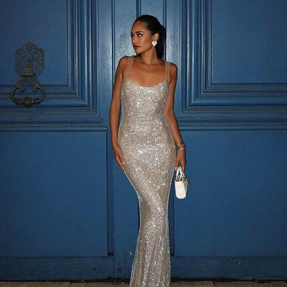 Women’s Shiny Camisole Maxi Dress | Elegant | Party | Evening