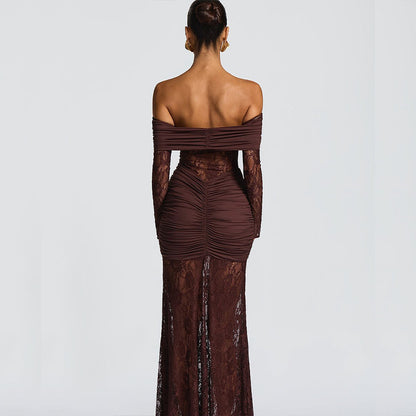 Women’s Bandeau Lace Long Dress | Elegant | Party | Evening