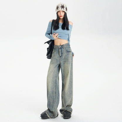 Women’s Distressed Jeans Bottoms | Streetwear | Casual | Retro