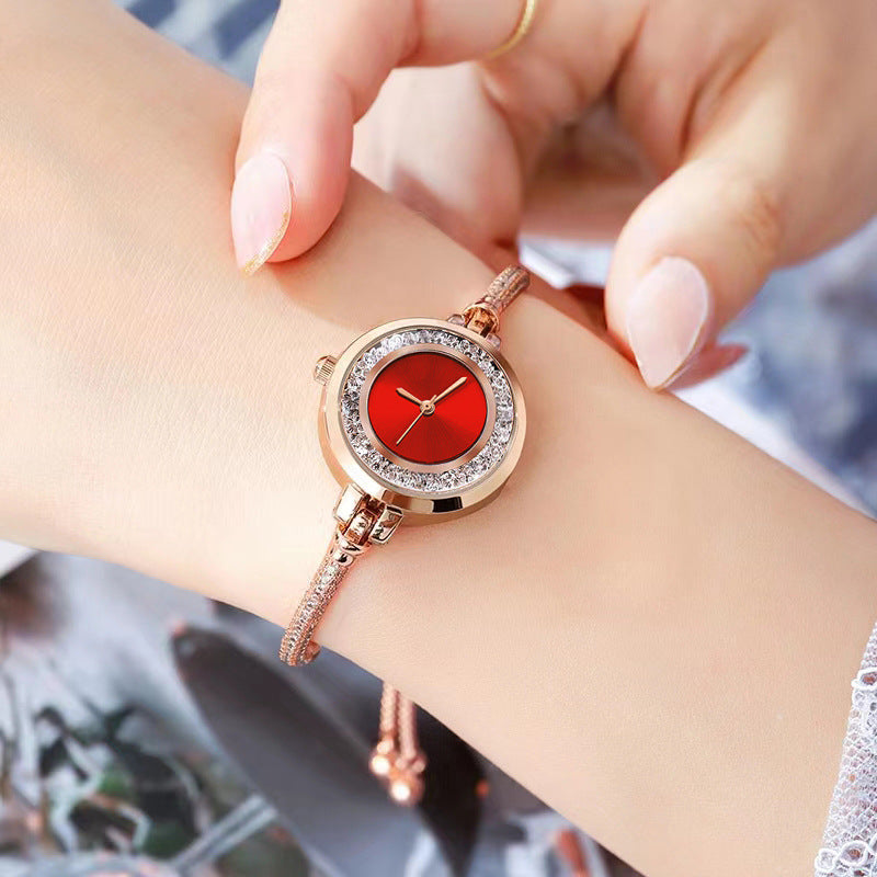 Women’s Thin Strap Quartz Watch | Rhinestone | Elegant | Adjustable