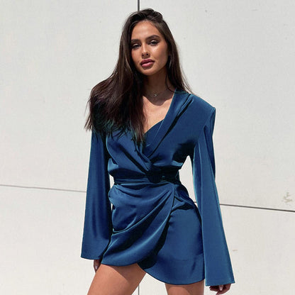 Women’s Satin Ice Silk Mini Dress | Elegant | Summer | Party